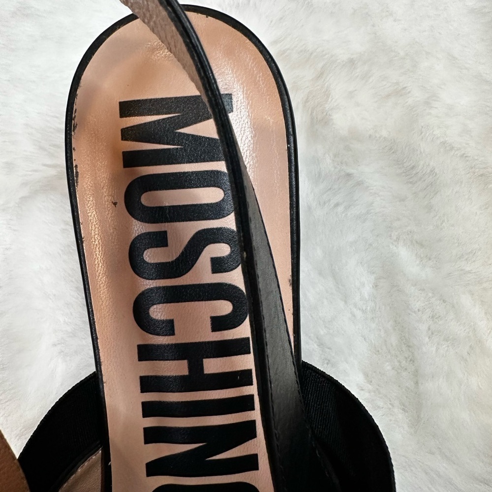 Moschino Black and White Slingback Flats-- Leather Slingback Flat brand new 39 - Picture 8 of 9